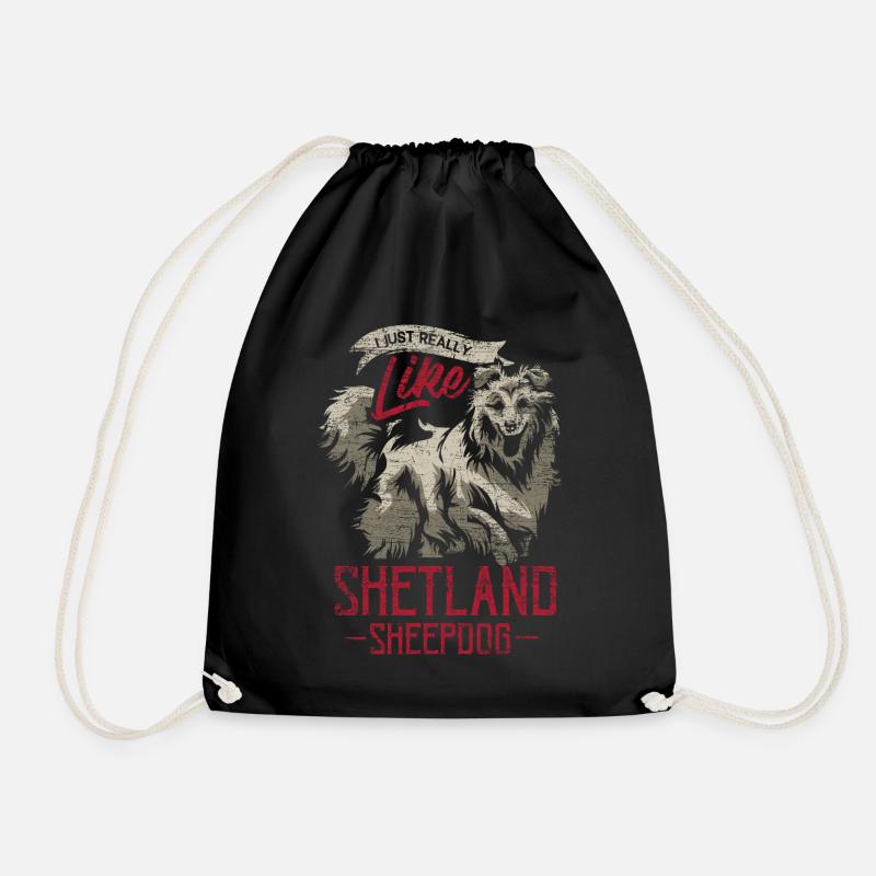 Shetland Schäferhund Geschenk - Turnbeutel - Schwarz