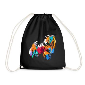 Shetland Chien de berger Cadeau - Sac de sport léger - noir - Devant