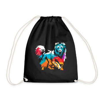 Shetland Chien de berger Cadeau - Sac de sport léger - noir - Devant