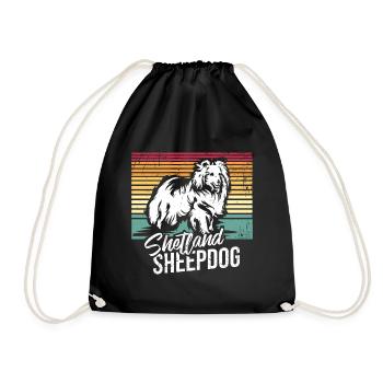 Shetland Chien de berger Cadeau - Sac de sport léger - noir - Devant