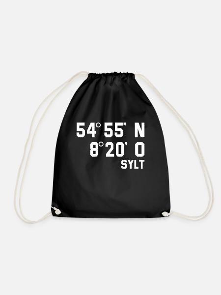 Sylt Nordsee Insel Geschenk - Turnbeutel - Schwarz
