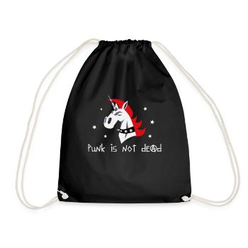 Punk is not dead, punk rock gift idea - Drawstring Bag - black - Front