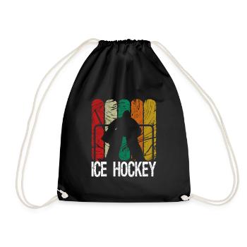 Eishockey Hockey Goalie Bodycheck Lustig Geschenk - Turnbeutel - Schwarz - Vorne