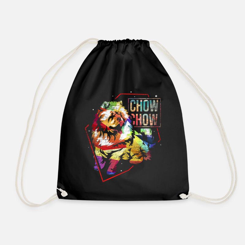 Chow Chow gift - Drawstring Bag - black