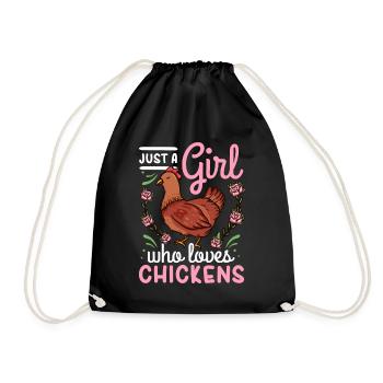 Poulet poule poulailler - Sac de sport léger - noir - Devant
