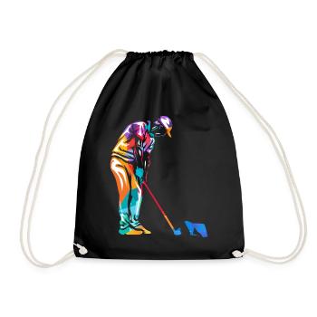 miniature golf - Drawstring Bag - black - Front