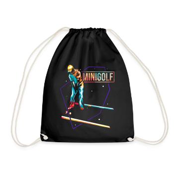 miniature golf - Drawstring Bag - black - Front