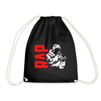 rap - Drawstring Bag - black - Front