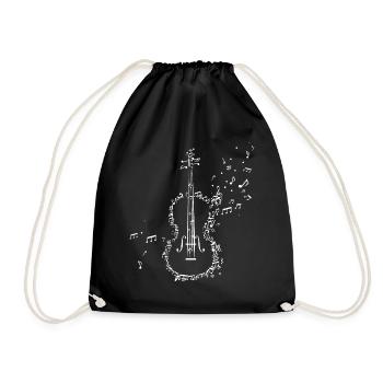 Violin violin music clef sheet music orchestra - Drawstring Bag - black - Front