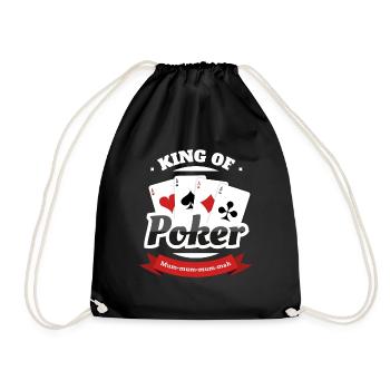 King of Poker Pokerface - Turnbeutel - Schwarz - Vorne