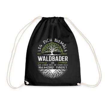 Wald Waldbaden Natur Baum Shinrin-Yoku Geschenk - Turnbeutel - Schwarz - Vorne