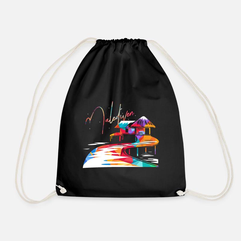 Maldives - Drawstring Bag - black