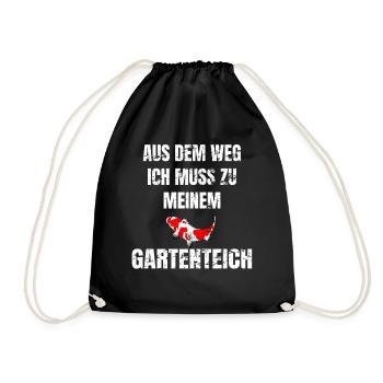Koi Aus dem Weg ich muss zu meinem Teich Geschenk - Turnbeutel - Schwarz - Vorne