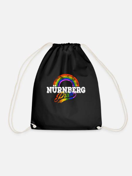 LGBT Nürnberg Gay Pride CSD Queer Regenbogen - Turnbeutel - Schwarz