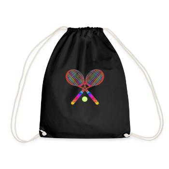 chemise enfant noire avec motif tennis amusant - Sac de sport léger - noir - Devant