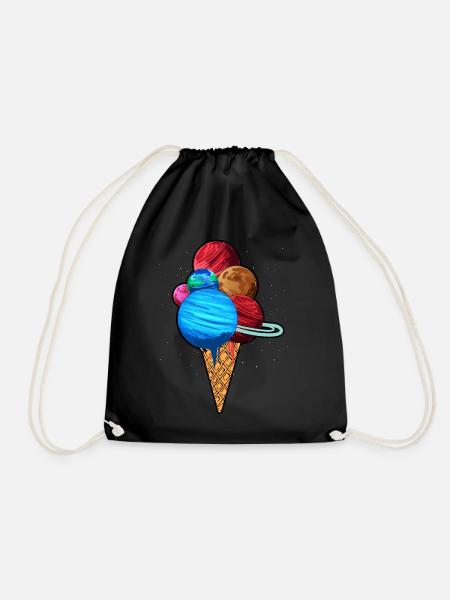 Eis Eiscreme Space Planet Sonnensystem Galaxis - Turnbeutel - Schwarz