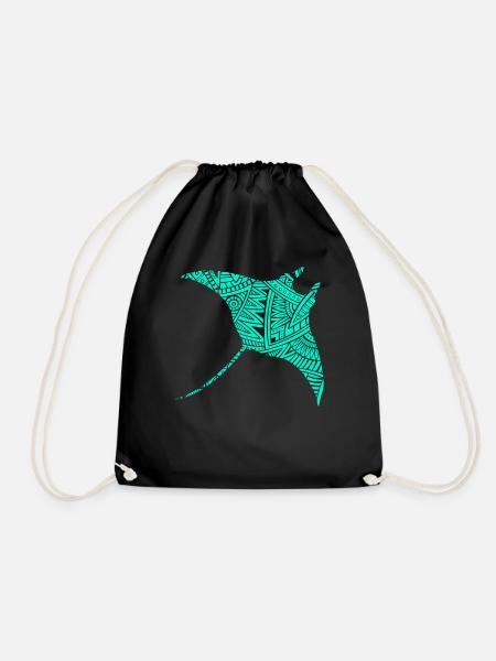 manta - Drawstring Bag - black