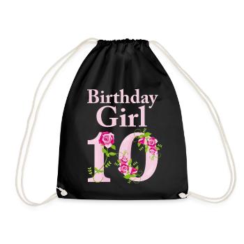 Anniversaire cadeau fille 10 ans - Sac de sport léger - noir - Devant