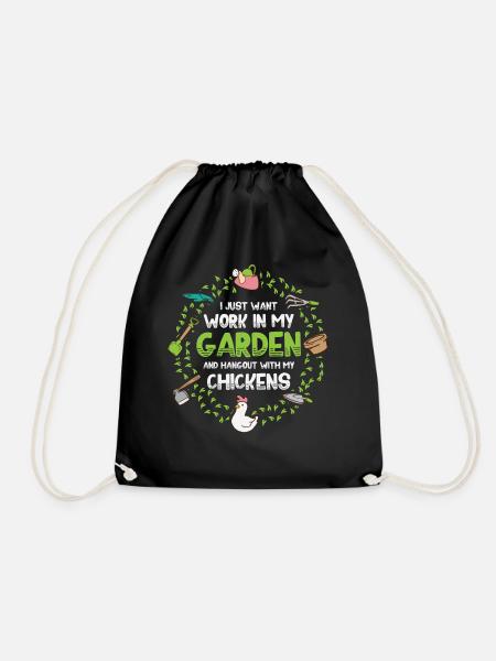 Chickens garden gardener gardener - Drawstring Bag - black