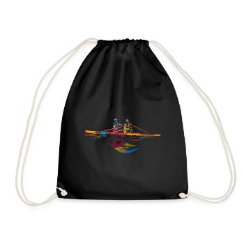 rowing - Drawstring Bag - black - Front