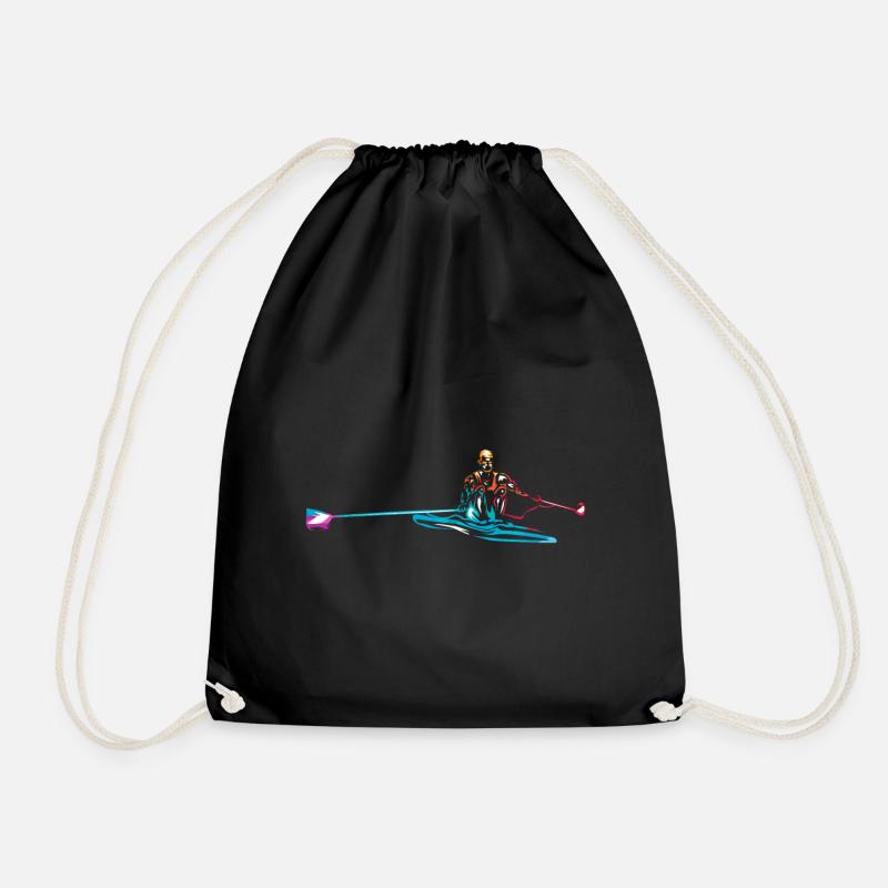 rowing - Drawstring Bag - black