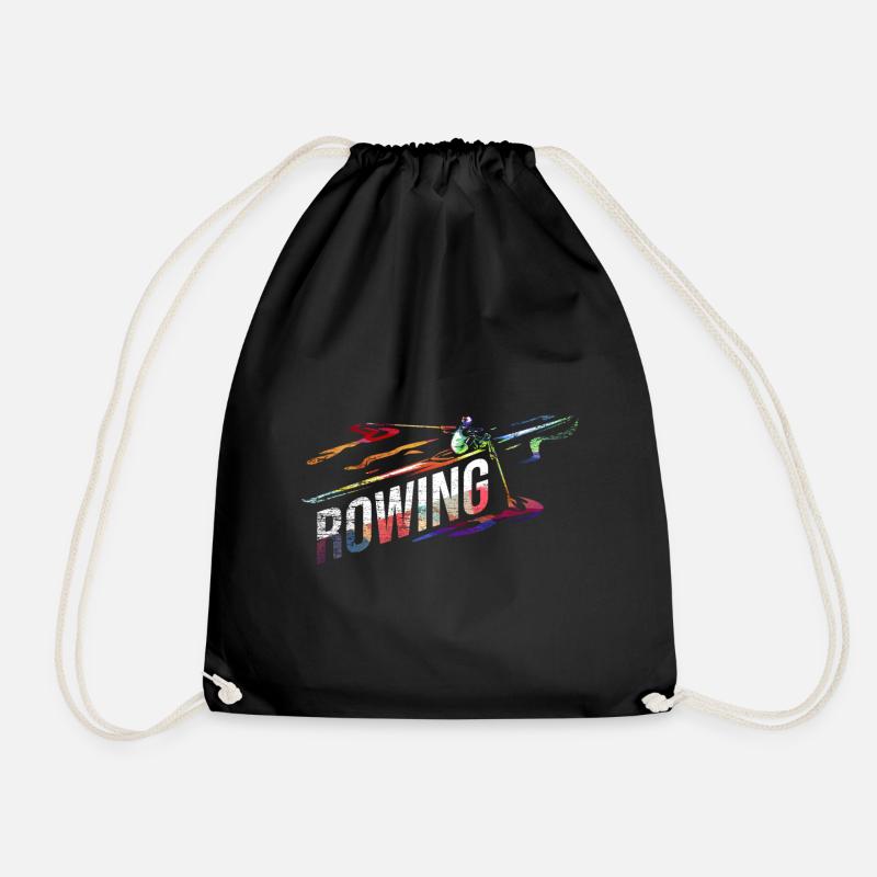 rowing - Drawstring Bag - black