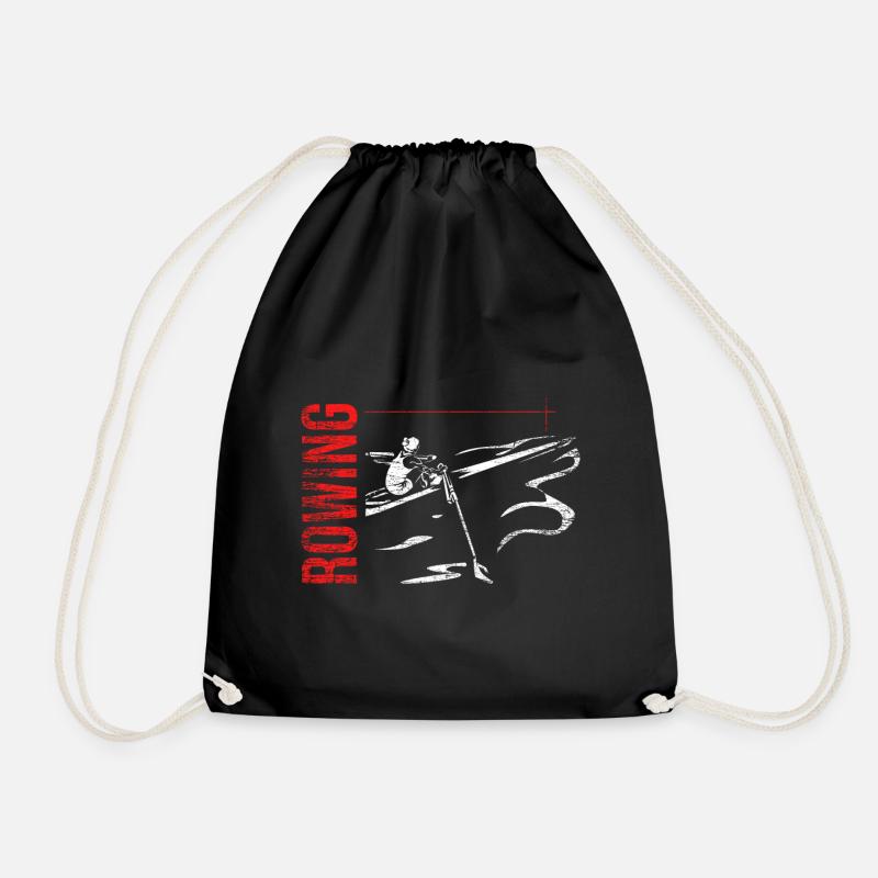 rowing - Drawstring Bag - black