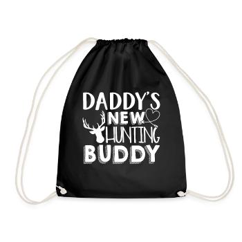 Father's Day Daddy's New Hunting Buddy - Drawstring Bag - black - Front