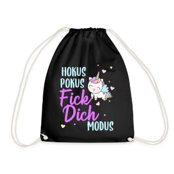 Hokus Pokus Fick Dich Modus Frauen Einhorn - Turnbeutel - Schwarz - Vorne