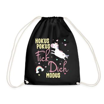 Hokus Pokus Fick Dich Modus Frauen Einhorn - Turnbeutel - Schwarz - Vorne