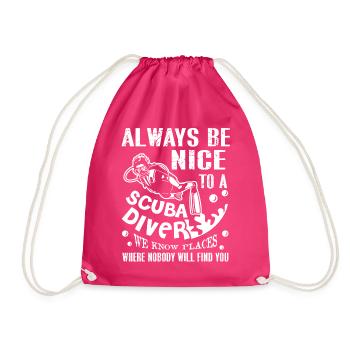 Tauchen Seien Sie immer nett zum Tauchen - Turnbeutel - Fuchsia - Vorne