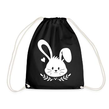 Hase Ostern - Turnbeutel - Schwarz - Vorne