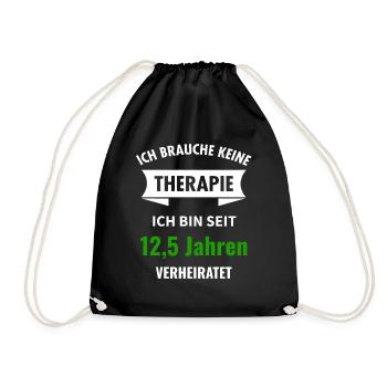 Petersilien Hochzeit 12,5 Jahre Hochzeitstag Idee - Turnbeutel - Schwarz - Vorne