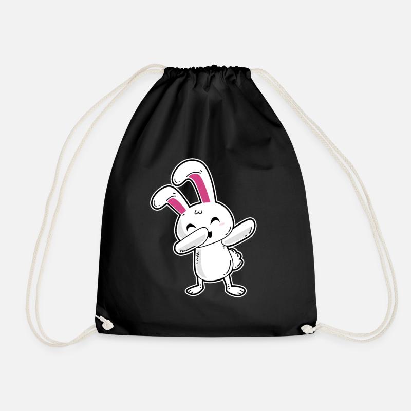 Dabbing Hase - Turnbeutel - Schwarz