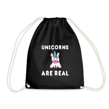 Licorne - les licornes sont réelles - Sac de sport léger - noir - Devant