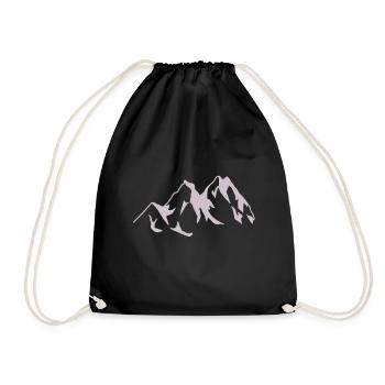 Mountain Mountains Mountains Nature Mountaineer Climbing - Drawstring Bag - black - Front