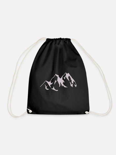 Mountain Mountains Mountains Nature Mountaineer Climbing - Drawstring Bag - black