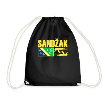 Sandzak Flag, Cool Sandzak Roots, Sandzak - Drawstring Bag - black - Front