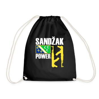 Sandzak Power, Cool Sandzak Fighter, Sandzak Flag - Drawstring Bag - black - Front