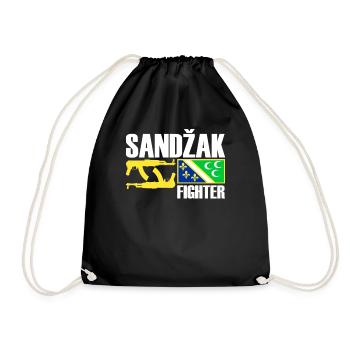 Sandzak Fighter, Sandzak Flag, Proud Sandzaklija - Drawstring Bag - black - Front
