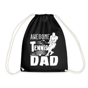 Tennis Awesome Tennis Dad - Drawstring Bag - black - Front