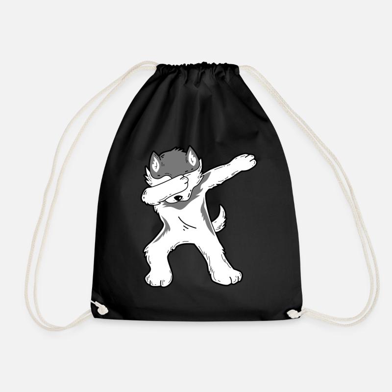 Dabbing Husky - Turnbeutel - Schwarz