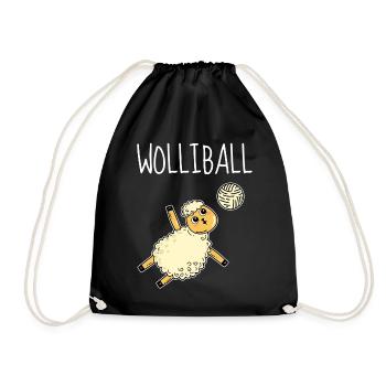 Wolliball Schaf Wortspiel Volleyball - Turnbeutel - Schwarz - Vorne