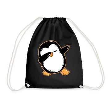 Dabbing Pinguin - Turnbeutel - Schwarz - Vorne
