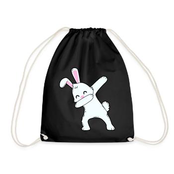 Dabbing bunny - Drawstring Bag - black - Front