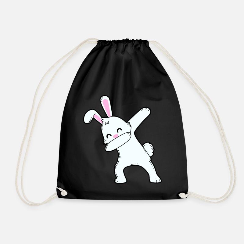 Dabbing Hase - Turnbeutel - Schwarz