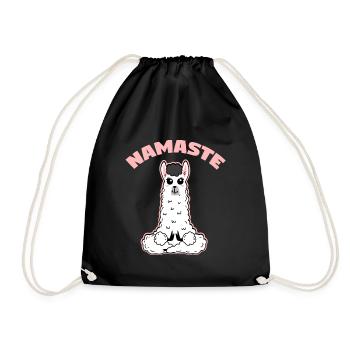 Llama Namaste Meditieren - Turnbeutel - Schwarz - Vorne