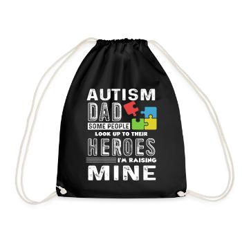 Sensibilisation à l'autisme Papa autisme - Sac de sport léger - noir - Devant