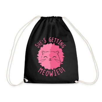 Elle devient miaulée! - chaton - Sac de sport léger - noir - Devant