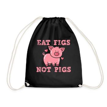 Vegan Vegan Vegan - Drawstring Bag - black - Front